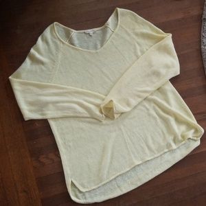 Eileen Fisher yellow linen sweater L
